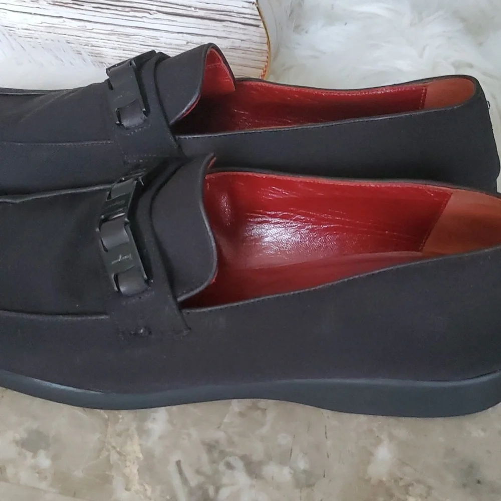 Salvatore ferragamo sport  black canvas slipon loafers size 11B - Picture 14 of 17